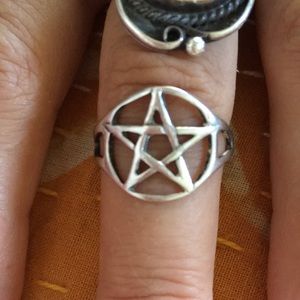 Sterling silver pentacle ring
